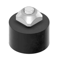 MODULAR SOLUTIONS DOOR PART 30 SERIES 25MM X 15MM RUBBER DOOR STOP M6 STUD W/HARDWARE